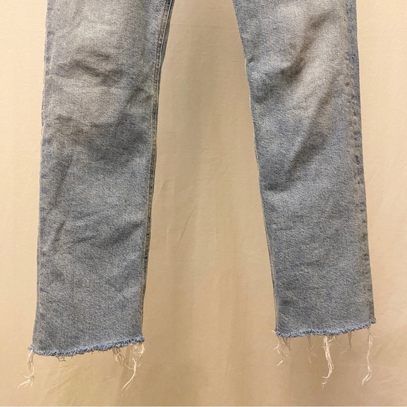 AGOLDE Lyle Sz 24 Midrise Fray Hem Ankle Jeans Women’s Stretch Light Raw Hem - Picture 5 of 13